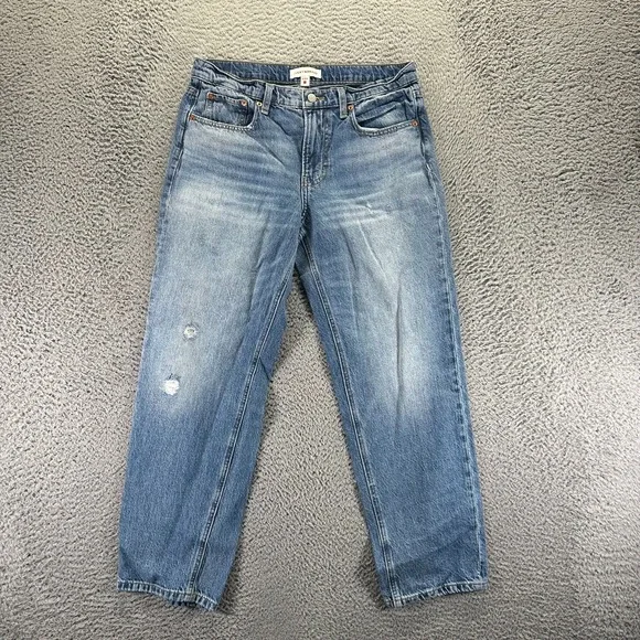 Lucky Brand Jeans Womens 8 Blue Cotton Denim Boyfriend Relaxed Faded Workwear - Picture 1 of 12